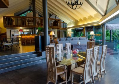 Looking towards the bar from the dining table at Sapphire Ridge