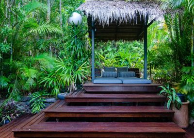 Pyramid deck behind the house